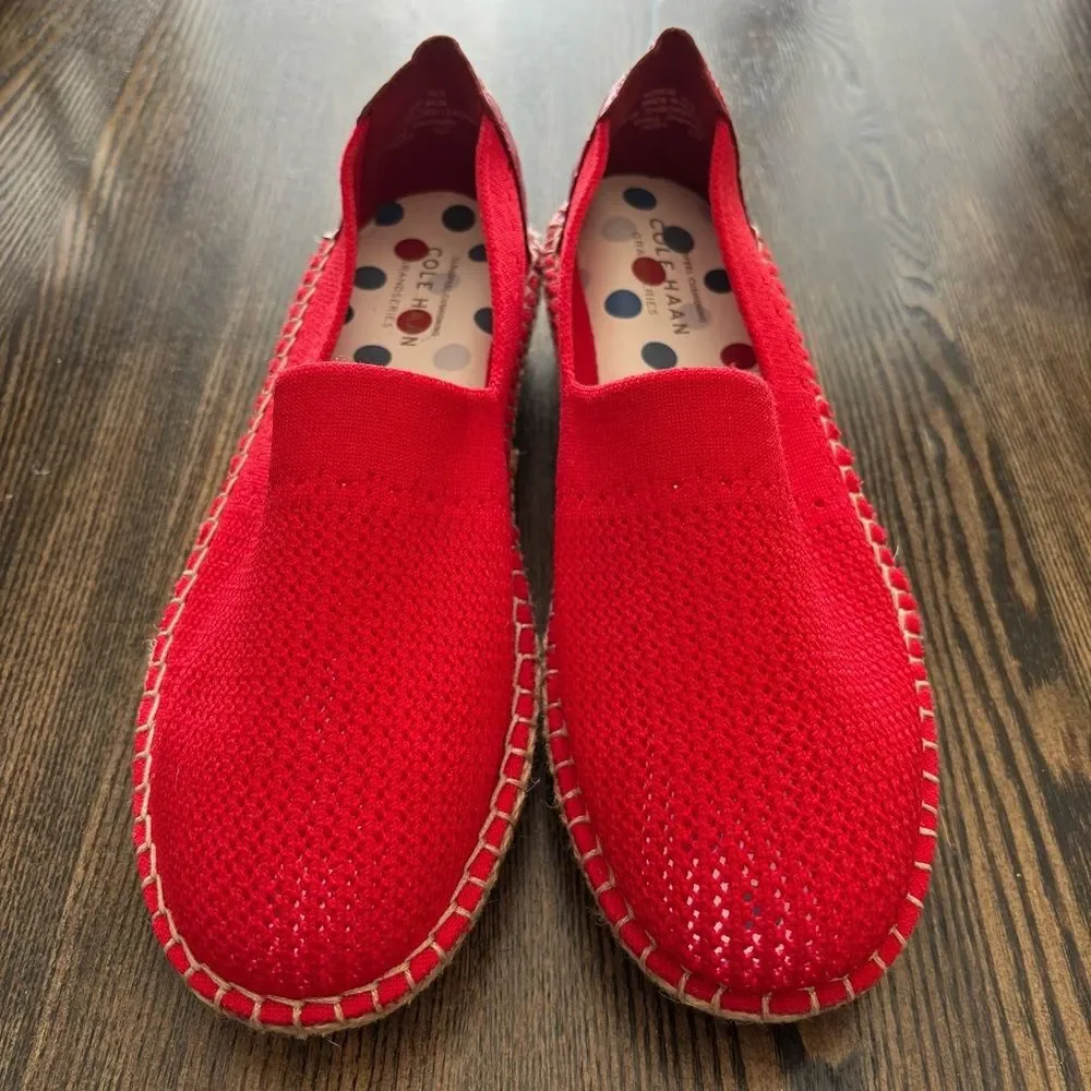 Cole Haan Red Cloudfeel Stitchlite Espadrille Slip-Ons Women’s Sz 7.5